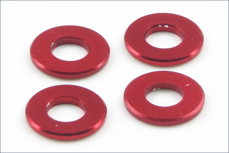 Aluminum Color (3x6.5x0.75mm/Red/4pcs)