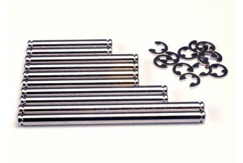 Suspension pin set, hard chrome (w/ E-clips)