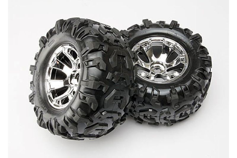 Tires &amp; wheels, assembled, glued (Geode chrome wheels, Canyon AT tires, foam inserts) (2) (use w