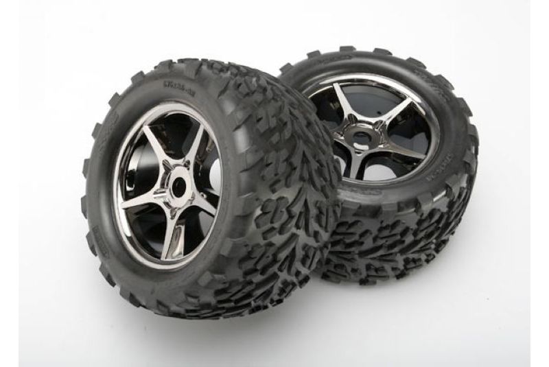 Tires &amp; wheels, assembled, glued (Gemini black chrome wheels, Talon tires, foam inserts) (2) (us