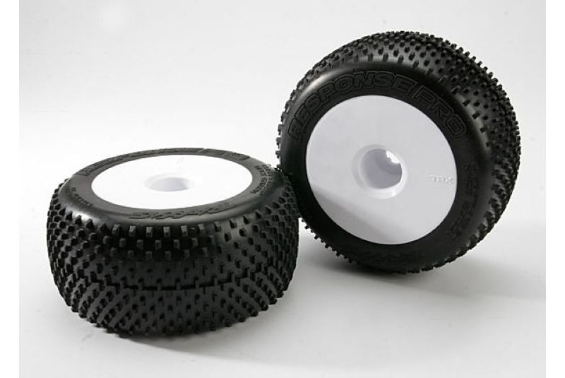 Tires &amp; wheels, assembled, glued (white dished 3.8&#039;&#039; wheels, Response Pro tires, foam