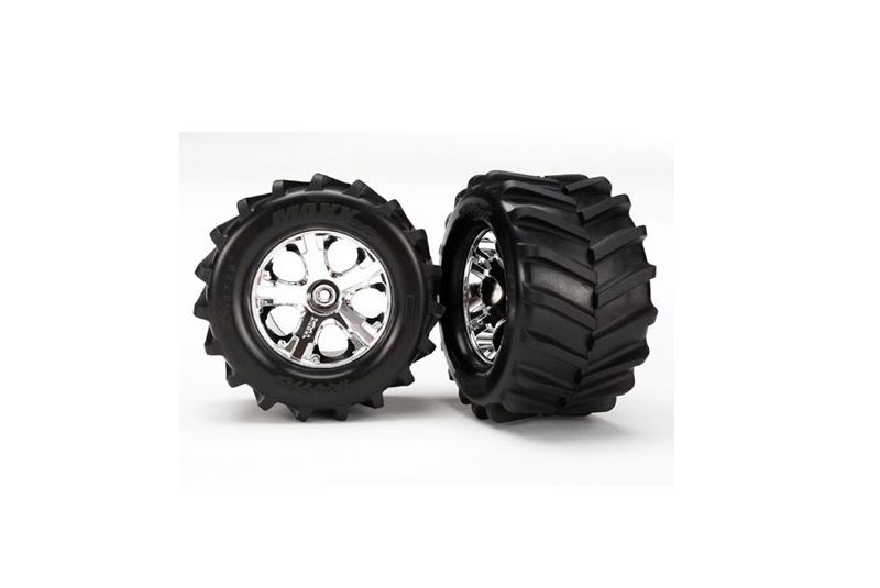 Tires and wheels, assembled, glued 2.8 (All-Star chrome wheels, Maxx tires, foam inserts