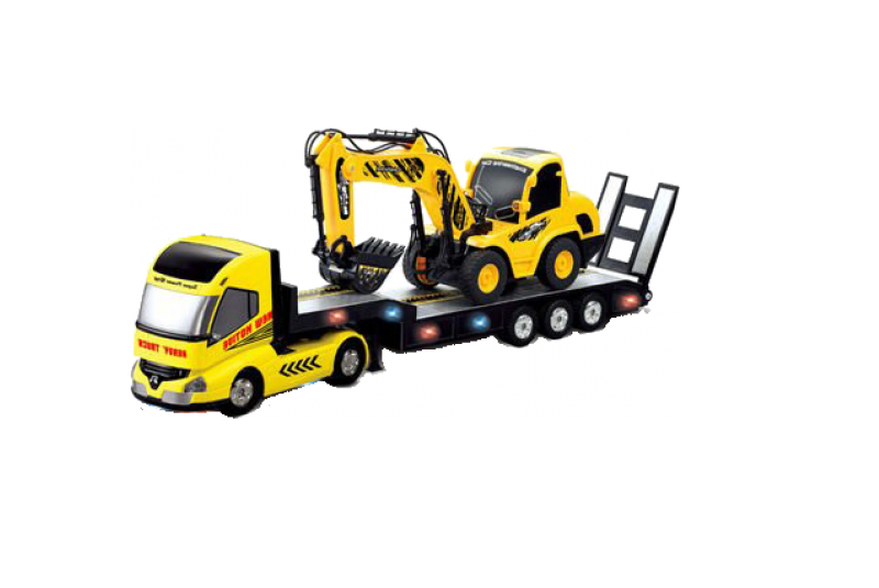 Радиоуправляемый грузовик (жёлтый) и экскаватор (жёлтый)