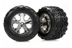 Tires &amp; wheels, assembled, glued (2.8&#039;&#039;) (All-Star chrome wheels, Talon tires, foam in