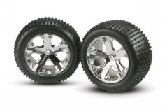 Tires &amp; wheels, assembled, glued (2.8&#039;&#039;) (All-Star chrome wheels, Alias tires, foam in
