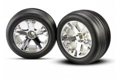 Tires &amp; wheels, assembled, glued (2.8&#039;&#039;)(All-Star chrome wheels, Ribbed tires, foam in