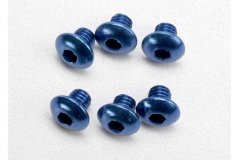 Screws, 4x4mm button-head machine, aluminum (blue) (hex drive) (6)