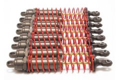 Big Bore shocks (xx-long) (hard-anodized &amp; PTFE-coated T6 aluminum) (assembled) w/ red springs,