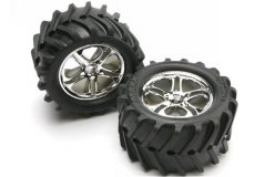 Tires &amp; wheels, assembled, glued (SS (Split Spoke) chrome wheels, Maxx tires, foam inserts) (2)