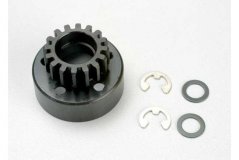 Clutch bell (16-tooth)/5x8x0.5mm fiber washer (2)/ 5mm e-clip (requires 5x11x4mm ball bearings part