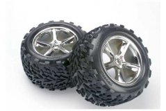 Tires &amp; wheels, assembled, glued (Gemini chrome wheels, Talon tires, foam inserts) (2) (also fit