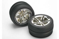 Tires &amp; wheels, assembled, glued (Twin-Spoke wheels, Victory tires, foam inserts) (nitro front)