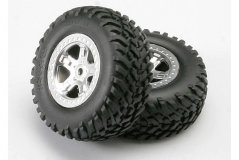Tires &amp; wheels, assembled, glued (SCT, satin chrome, beadlock style wheels (dual profile 2.2&#03