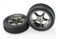 Tires &amp; wheels, assembled (Tracer 2.2&#039;&#039; black chrome wheels, Alias ribbed 2.2&#039;&#0