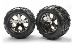 Tires &amp; wheels, assembled, glued (2.8&#039;&#039;) (All-Star black chrome wheels, Talon tires, f