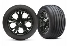 Tires &amp; wheels, assembled, glued (2.8&#039;&#039;)(All-Star black chrome wheels, Ribbed tires, f