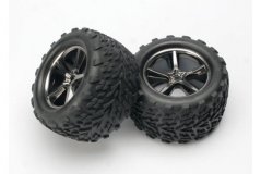 Tires &amp; wheels, assembled, glued (Gemini black chrome wheels, Talon tires, foam inserts) (2)