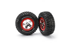 Tires &amp; wheels, assembled, glued (SCT chrome, red beadlock style wheels, BFGoodrich® Mud-Terrain