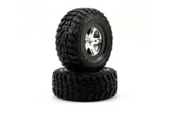 Tires &amp; wheels, assembled, glued (SCT satin chrome, beadlock style wheels, Kumho tires, foam ins