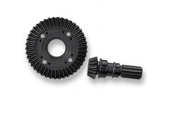 Ring gear, differential/ pinion gear, differential (machined, spiral cut) (front)